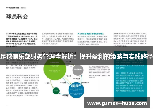足球俱乐部财务管理全解析：提升盈利的策略与实践路径